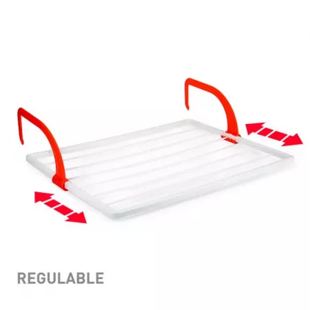 Tendedero Plegable 4m Blanco y Rojo para Radiador y Balcón Tendedero Plegable 4m Blanco y Rojo para Radiador y Balcón