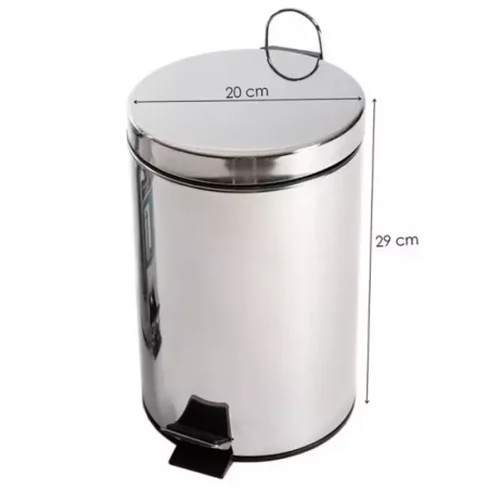Papelera acero inoxidable 5L con pedal, tapa y cubo extraíble Papelera acero inoxidable 5L con pedal, tapa y cubo extraíble
