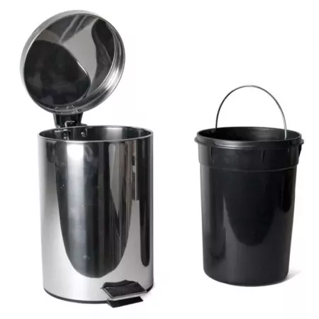 Papelera acero inoxidable 5L con pedal, tapa y cubo extraíble Papelera acero inoxidable 5L con pedal, tapa y cubo extraíble