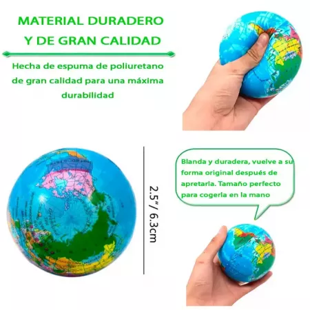 Bola Antiestrés Mundo 6,3 cm Espuma Colorida para Todos Bola Antiestrés Mundo 6,3 cm Espuma Colorida para Todos