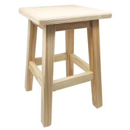 Taburete madera natural 34 cm, estable y decorativo Taburete madera natural 34 cm, estable y decorativo