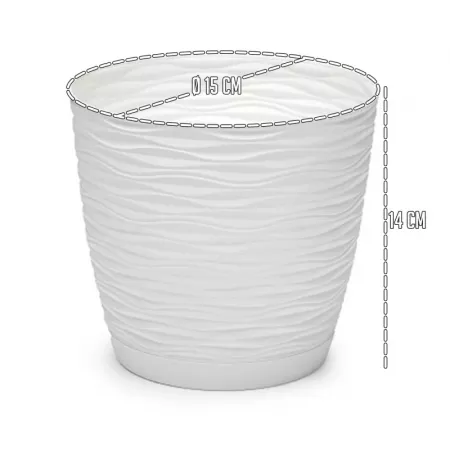 Maceta Wind Blanca Resistente con Plato y Drenaje Oculto Maceta Wind Blanca Resistente con Plato y Drenaje Oculto