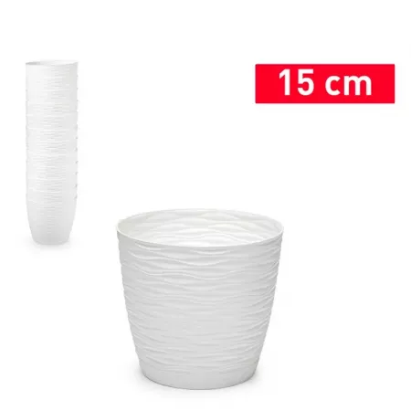 Maceta Wind Blanca Resistente con Plato y Drenaje Oculto Maceta Wind Blanca Resistente con Plato y Drenaje Oculto