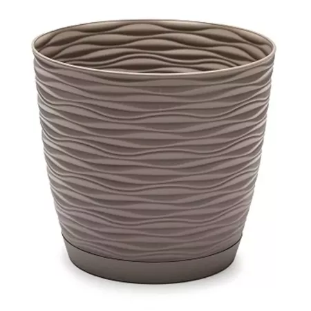 Maceta Wind 15x14 cm con Plato y Drenaje, Plástico Resistente