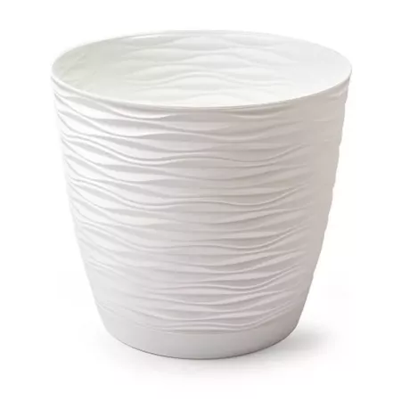 Maceta Wind Blanco Roto Ø19x17 cm con Plato y Drenaje Maceta Wind Blanco Roto Ø19x17 cm con Plato y Drenaje