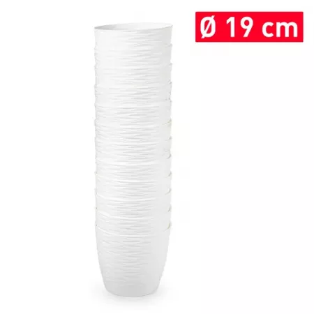 Maceta Wind Blanco Roto Ø19x17 cm con Plato y Drenaje Maceta Wind Blanco Roto Ø19x17 cm con Plato y Drenaje