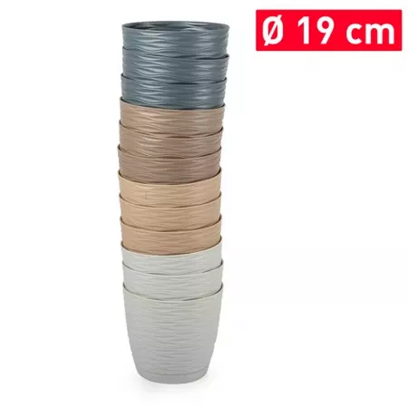 Maceta Wind con Plato Drenante 19 cm - Plástico Resistente Maceta Wind con Plato Drenante 19 cm - Plástico Resistente