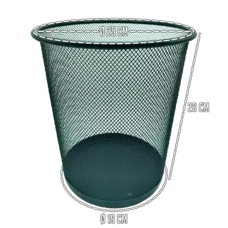 Papelera Metálica Negra 12L, Robusta para Oficina y Hogar Papelera Metálica Negra 12L, Robusta para Oficina y Hogar