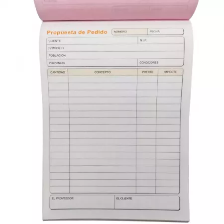 Bloc de Pedidos Autocopiativo Calidad Premium 20,7x14,5 cm Bloc de Pedidos Autocopiativo Calidad Premium 20,7x14,5 cm