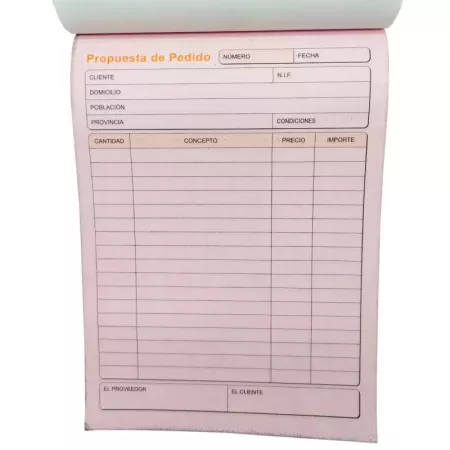 Bloc de Pedidos Autocopiativo Calidad Premium 20,7x14,5 cm Bloc de Pedidos Autocopiativo Calidad Premium 20,7x14,5 cm