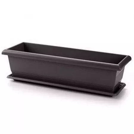 Jardinera Rectangular 26L Gris con Drenaje para Interior y Exterior Jardinera Rectangular 26L Gris con Drenaje para Interior y Exterior