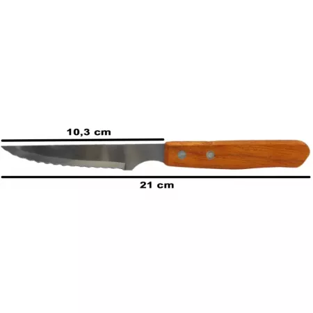 Cuchillo chuletero 21 cm acero inoxidable mango madera ergonómico Cuchillo chuletero 21 cm acero inoxidable mango madera ergonómico