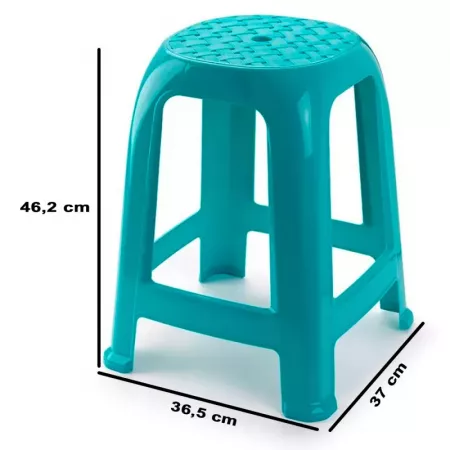 Taburete Azul Turquesa Ligero y Estable - Hecho en España Taburete Azul Turquesa Ligero y Estable - Hecho en España