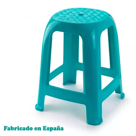 Taburete Azul Turquesa Ligero y Estable - Hecho en España Taburete Azul Turquesa Ligero y Estable - Hecho en España