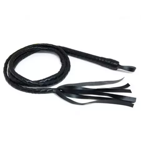 Látigo Negro 2m de Cuero Sintético, Fuerte y Perfecto para Halloween Látigo Negro 2m de Cuero Sintético, Fuerte y Perfecto para Halloween