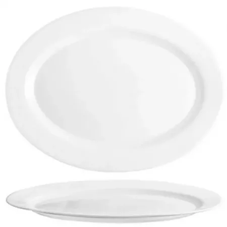 Fuente Ovalada Elba 30x22,6 cm - Vidrio Opal Resistente Blanca Fuente Ovalada Elba 30x22,6 cm - Vidrio Opal Resistente Blanca