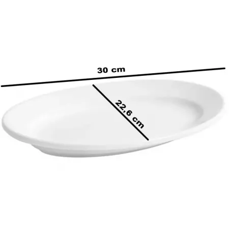 Fuente Ovalada Elba 30x22,6 cm - Vidrio Opal Resistente Blanca Fuente Ovalada Elba 30x22,6 cm - Vidrio Opal Resistente Blanca