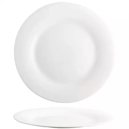 Plato llano Elba 25 cm blanco, vidrio resistente y práctico Plato llano Elba 25 cm blanco, vidrio resistente y práctico