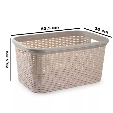 Cesta Organizadora Rattan 35L Marrón Topo con Asas - España
