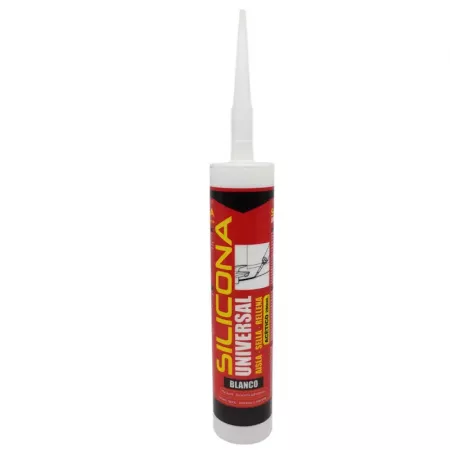 Silicona blanca 280 ml con cánula - Sellador rápido y fuerte Silicona blanca 280 ml con cánula - Sellador rápido y fuerte