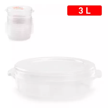 Fiambrera Tortilla 3L Hermética y Antiolores Transparente Fiambrera Tortilla 3L Hermética y Antiolores Transparente