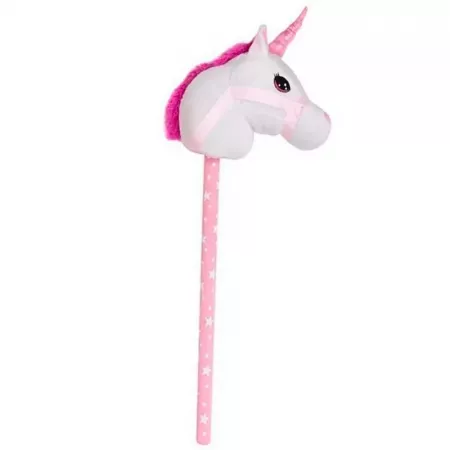 Peluche Unicornio Realista con Sonido y Palo – Blanco/Rosa Peluche Unicornio Realista con Sonido y Palo – Blanco/Rosa