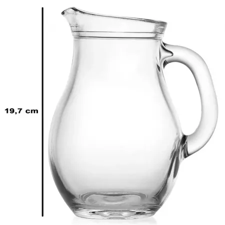 Jarra de Cristal Transparente 1L, Fácil Limpieza y Diseño Ideal Jarra de Cristal Transparente 1L, Fácil Limpieza y Diseño Ideal