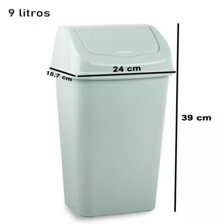 Papelera 9L con tapa pastel, compacta y hecha en España Papelera 9L con tapa pastel, compacta y hecha en España