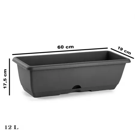 Jardinera Rectangular 12L Gris Antracita Resistente España Jardinera Rectangular 12L Gris Antracita Resistente España