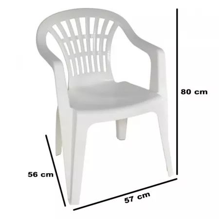 Silla apilable blanca ergonómica, ligera y resistente Silla apilable blanca ergonómica, ligera y resistente
