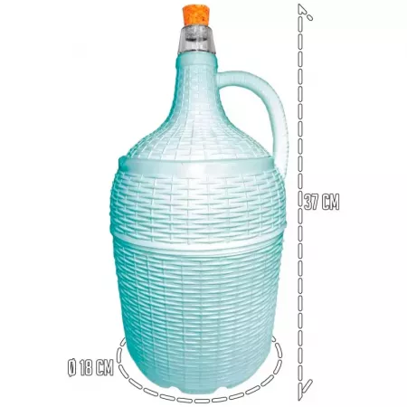 Garrafa de Vidrio 5L con Tapa Hermética y Corcho – Estilo Mimbre Garrafa de Vidrio 5L con Tapa Hermética y Corcho – Estilo Mimbre