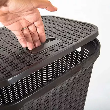 Cubo Pongotodo 60L Wengue Resistente y Espacioso 43x35,5x62cm Cubo Pongotodo 60L Wengue Resistente y Espacioso 43x35,5x62cm