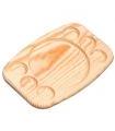 Tradineur - Bandeja de madera ovalada, tabla, plato para servir comida con 6 huecos para salsas, madera natural, churrasco, aperitivos, 29,3 x 18,3 x 2 cm