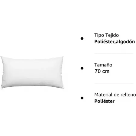 Almohada antialérgica 40x70 cm, fibra hueca lavable Almohada antialérgica 40x70 cm, fibra hueca lavable