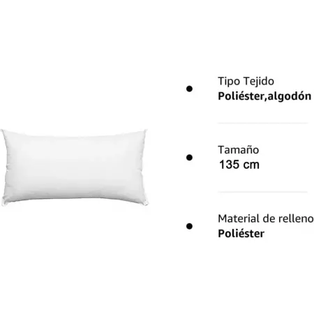 Almohada 40x135 cm Antialérgica, Lavable e Indeformable Almohada 40x135 cm Antialérgica, Lavable e Indeformable