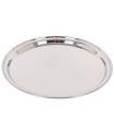 Tradineur - Bandeja redonda para servir, acero inoxidable, llevar comidas y bebidas, camarero, bares, restaurantes, hogar, diseñada en España, Ø 40 cm