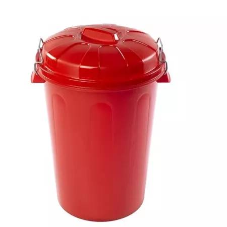 Cubo de Basura Rojo 100L Resistente y Fácil de Transportar Cubo de Basura Rojo 100L Resistente y Fácil de Transportar