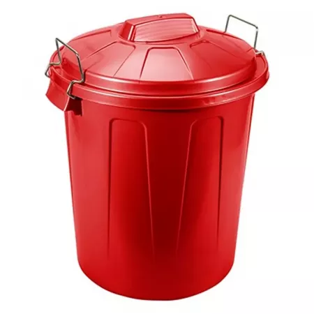 Cubo de Basura Rojo 100L Resistente y Fácil de Transportar Cubo de Basura Rojo 100L Resistente y Fácil de Transportar