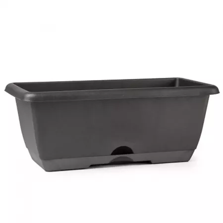Jardinera Gris Antracita 8L con Plato Integrado - España Jardinera Gris Antracita 8L con Plato Integrado - España