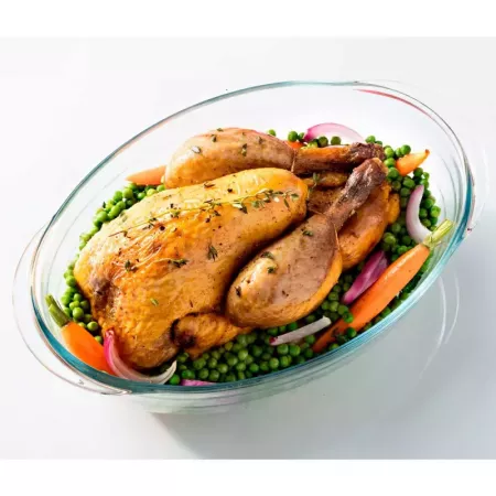 Cacerola de Vidrio Borosilicato 4L Resistente, con Tapa y Asas Cacerola de Vidrio Borosilicato 4L Resistente, con Tapa y Asas