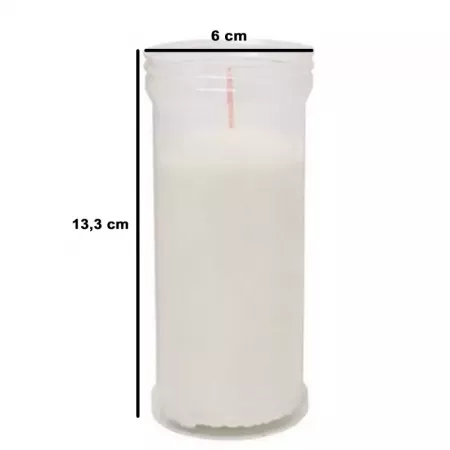 Velón Blanco Mediano 13,3x6 cm Sin Humo, Larga Duración Velón Blanco Mediano 13,3x6 cm Sin Humo, Larga Duración