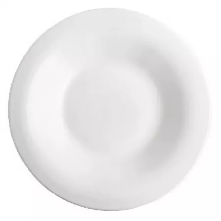 Plato Hondo Elba 24 cm Blanco, Vidrio Opal Resistente Plato Hondo Elba 24 cm Blanco, Vidrio Opal Resistente