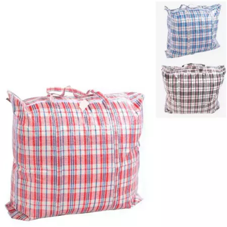 Bolsa reutilizable grande con cremallera y asas 70x65x15 cm Bolsa reutilizable grande con cremallera y asas 70x65x15 cm
