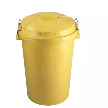Cubo Basura 100L Amarillo Plástico con Tapa - Práctico y Resistente Cubo Basura 100L Amarillo Plástico con Tapa - Práctico y Resistente
