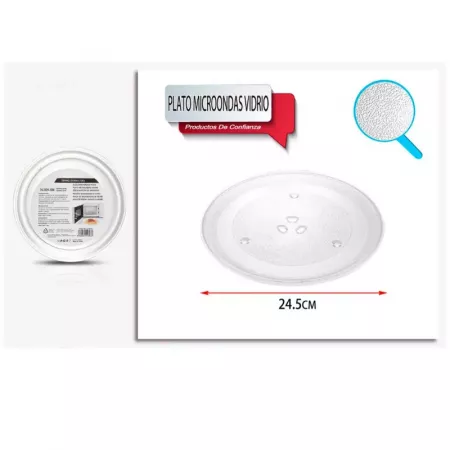 Plato Microondas Vidrio 24,5 cm – Resistente y Fácil Limpieza Plato Microondas Vidrio 24,5 cm – Resistente y Fácil Limpieza