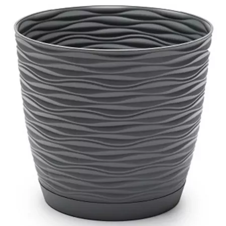 Maceta redonda Wind 15x14 cm gris antracita resistente Maceta redonda Wind 15x14 cm gris antracita resistente 