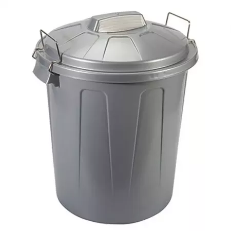 Cubo de basura plástico plata 100L resistente con tapa Cubo de basura plástico plata 100L resistente con tapa