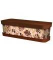 Tradineur - Jardinera de plástico con plato, modelo Animal Print Floral, polipropileno, tiesto, macetero, recipiente para plantas, fabricada en España (Marrón - 60 cm)