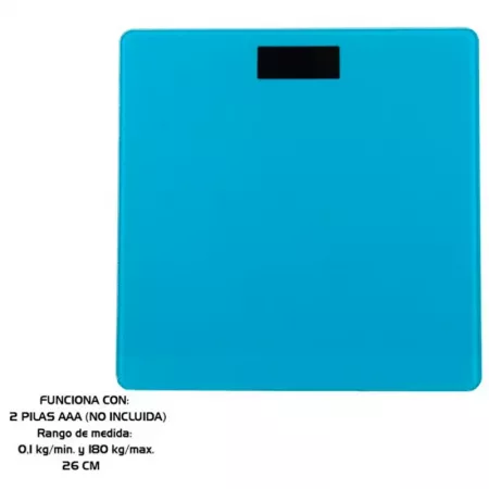 Báscula de Baño Azul Compacta con LCD y 180 kg de Precisión Báscula de Baño Azul Compacta con LCD y 180 kg de Precisión
