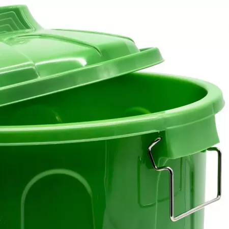 Cubo de Basura 31L Verde con Asas y Cierres Metálicos Cubo de Basura 31L Verde con Asas y Cierres Metálicos